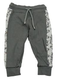 Tmavošedo-šedé tepláky s tučňáky Liegelind