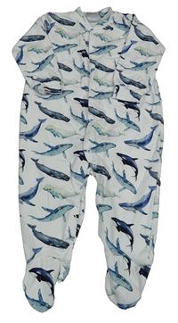 Bílý overal s velrybami