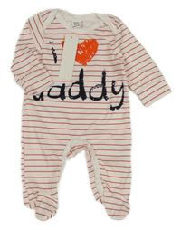 Nové - Bílo-červený pruhovaný overal s nápisem se srdcem Shein