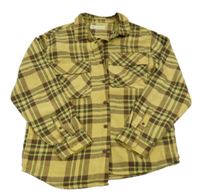 Pískovo-hnědo-zelená kostkovaná košile Zara