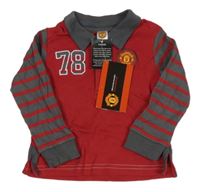 Nové - Tmavočerveno-tmavošedé fotbalové polo triko - Manchester United