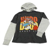 Antracitovo-šedá mikina s Bugs Bunnym a kapucí M&S