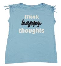 Světlemodré tričko s nápisem s flitry Page One Young