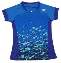 Modro-fialové sportovní tričko se vzorem Yonex