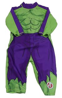 Zeleno-fialový UV kraťasový overal - Hulk Matalan