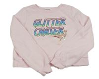 Světlerůžová crop mikina s nápisem a dinem H&M