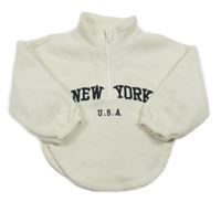 Smetanová fleecová mikina s nápisem shein