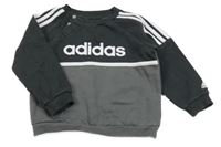 Tmavošedo-šedá mikina s logem Adidas