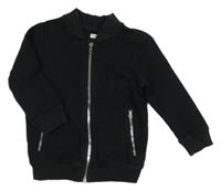 Černá žebrovaná propínací mikina F&F