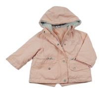 Světlerůžová šusťáková lehce zateplená bunda s kapucí C&A