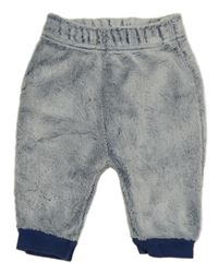 Modré chlupaté tepláky 