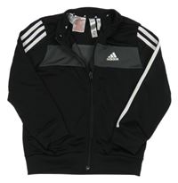 Černá sportovní propínací mikina s logem Adidas