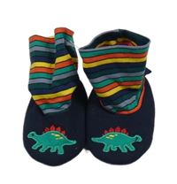 Nové - Tmavomodré capáčky s dinem a proužky 