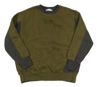 Khaki-šedá mikina s nápisem Zara
