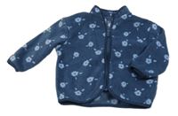 Tmavomodrá květovaná fleecová propínací mikina dunnes