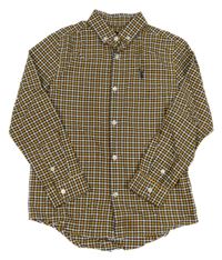 Žluto-černo-bílá kostičkovaná košile Next