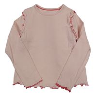 Světlerůžové žebrované triko 