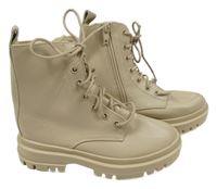 Nové - světlebéžové koženkové kotníkové body vel. 31