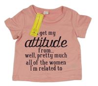 Nové - světlerůžové tričko s nápisem shein