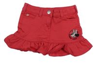 Malinová riflová sukně s Minnie a volánkem C&A