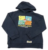 Tmavomodrá mikina s Pokémony a kapucí 
