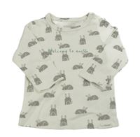 Bílé triko s šedými králíky 