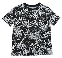 Černo-bílé tričko s graffity H&M