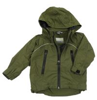 Tmavozelená šusťáková jarní bunda s kapucí H&M