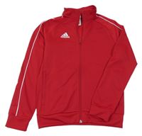 Červená sportovní funkční propínací mikina s logem Adidas