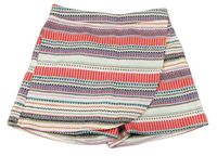 Krémovo-barevné pruhované sukňové kraťasy Nutmeg