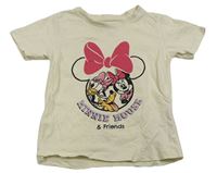 Bílé tričko s Minnie a kamarády Primark
