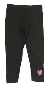 Antracitové legíny se srdíčkem Primark