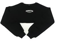 Černá crop mikina s nápisem New Look