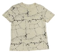 Smetanovo-černé tričko s fleky H&M