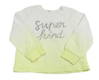 Bílo-žluté ombré triko s nápisem H&M