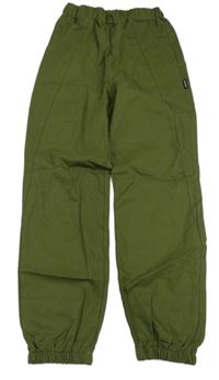 Khaki cuff kalhoty 