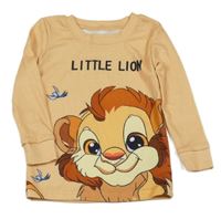 Oranžové pyžamové triko s lvíčkem Shein