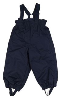 Tmavomodré šusťákové laclové oteplovačky H&M