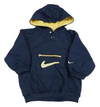 Tmavomodro-žlutá mikina s kapucí Nike 