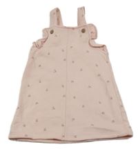 Světlerůžové květované teplákové laclové šaty F&F