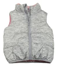 Světlešedá melírovaná šusťáková zateplená vesta Dopodopo