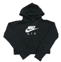 Černá crop mikina s logem a kapucí Nike