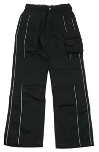 Nové - Černé pracovní kalhoty s kapsami