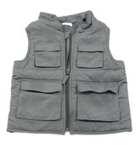 Šedá šusťáková zateplená vesta F&F