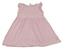 Světlerůžové žebrované šaty H&M