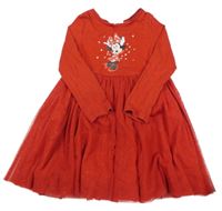 Červené šaty s Minnie a tylovou sukní M&S