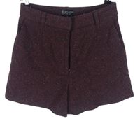 Dámské vínové vlněné kraťasy Topshop 