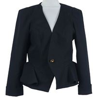 Dámské černé peplum sako s volánky Miss Selfridge 