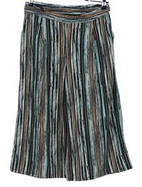 Dámské černo-barevné pruhované culottes kalhoty Atmosphere 