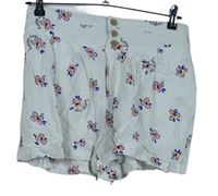 Dámské bílé kytičkované volné kraťasy M&S